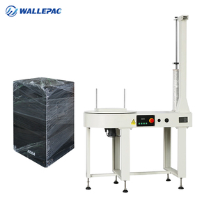 Wallepac Semi Automatic Turntable Carton <b>Stretch</b> Film Food Packaging <b>Machine</b> With Bp800s Top Small Box and - Product Image 1