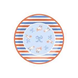 DAMAI - Juego de Vajilla Desechable Personalizado con Temática Animal, con Diseño de Perro y Nudo, Plato de Papel Estriado, Vaso y Servilleta para Fiestas - Product Image 3
