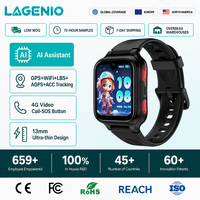 Montre connectée pour enfants LAGENIO avec appels 4G mondiaux, assistant vocal IA, bouton SOS, longue durée de vie de la batterie, appels vidéo HD