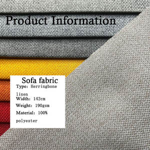 228 # Woondecoratie Visgraat Linnen Stof Linnenlook Meubelstof <span class=keywords><strong>Sofa</strong></span> Linnen Stof Groothandel - Product Image 2