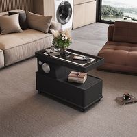 Table d'appoint mobile intelligente avec chargeur sans fil et haut-parleur Bluetooth, table d'appoint mobile pour salon et chambre à coucher