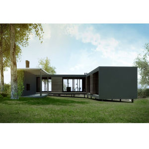 Chine Bungalow moderne préfabriqué <span class=keywords><strong>chalet</strong></span> <span class=keywords><strong>jardin</strong></span> maison grand-mère café plat maisons préfabriquées maison à ossature en acier <span class=keywords><strong>de</strong></span> calibre léger - Product Image 1