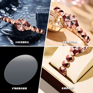 Women's Quartz Watch Rose Gold Bracelet Analog 30M Waterproof Stainless Steel Butterfly Clasp N220 - Product Image 4