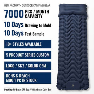 Colchón de aire para exteriores, ligero, plegable, individual, a prueba de humedad, con bomba integrada, cama inflable ultraligera para uso familiar - Product Image 1