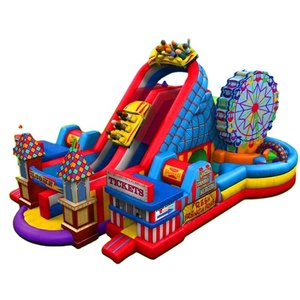 Tàu Lượn Ngoài Trời Thiết Kế Mới Công Viên Giải Trí Bơm Hơi, Bouncer Lớn Bơm Hơi Có Cầu Trượt Để Thu Hút Mọi Người - Product Image 1