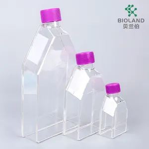 Consumíveis de laboratório, frasco de plástico para cultura de tecidos, frasco de cultura celular fácil de colar na parede, 25 cm2