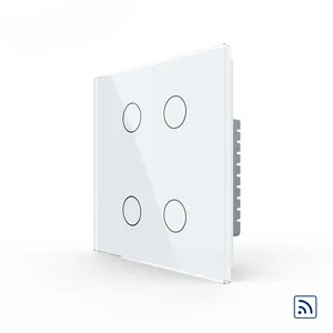 Livolo İngiltere kristal cam Panel 4 Gang elektrik dokunmatik duvar anahtarı akıllı ışık duvar uzaktan kumandalı anahtar