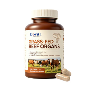 Capsules d'organes de bœuf déshydratés certifiées GMP, origine Nouvelle-Zélande, nourries à l'herbe, élevées en pâturage, mélange de foie, cœur, rein et rate - Product Image 3