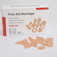 Pansements personnalisables 100 pièces, imperméables, kit de premiers secours, adhésif puissant, respirant, anti-salissure, désinfectant à infrarouge lointain