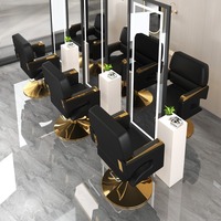Fauteuil de Barbier Hydraulique Personnalisé Mason, Style Chinois Moderne et Minimaliste, en Cuir, pour Salon de Coiffure Commercial, Chaise de Coiffure pour Permanente