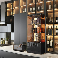 Éclairage de luxe léger pour la maison Casier à vin Support en acier inoxydable Processus de cuisson du vernis Plaque centrale Meuble supérieur 6819 Rack