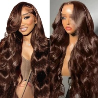 Approvisionnement direct # Perruques de cheveux humains roux cuivrés 350, cheveux bruts birmans roux cuivrés, dentelle HD invisible effet fondant