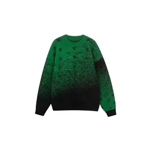 女式冬季针织毛衣时尚绿色套头衫，他和她的设计逐渐改变冬季时尚