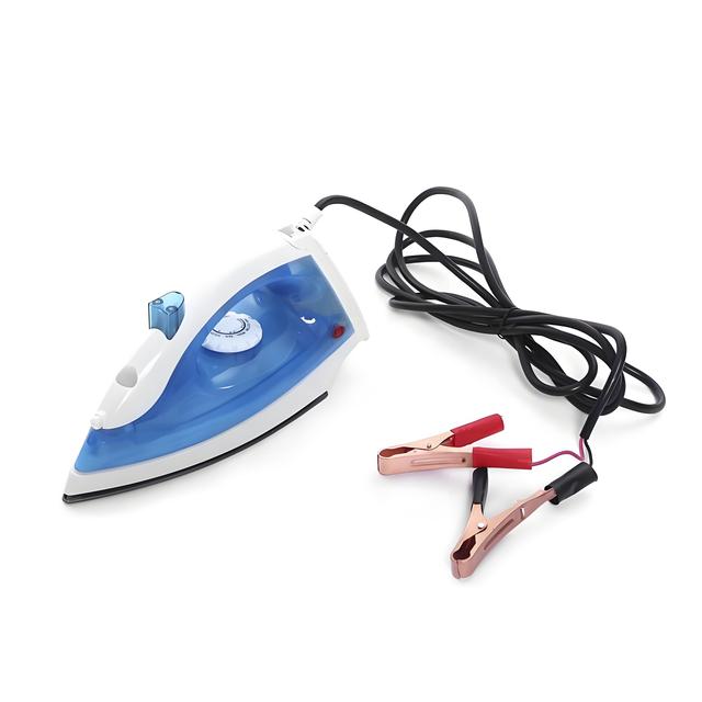 12V Solar Portable Electric Dry Iron Household Dry Iron Stainless Steel 12 Volt Solar Battery Power Supply Traveling Iron