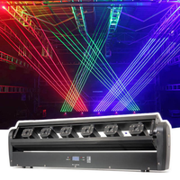 Lampu Laser Moving Head 6 Mata Kontrol DMX Cocok untuk KTV DJ Disko Klub Malam Lampu Laser Strip RGB Warna-Warni