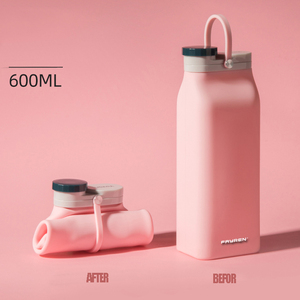 Bouteille <span class=keywords><strong>d</strong></span>'eau pliable en Silicone à fond carré léger de 600ML, sans BPA, pour le Sport en plein air - Product Image 6