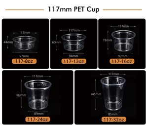 500 ชิ้น ฝาปิดแบบแบนขนาด 117 มม. สำหรับถ้วย/แก้วพลาสติกขนาด 117 มม. 7 8 9 10 16 24 32 ออนซ์ ฯลฯ - Product Image 3