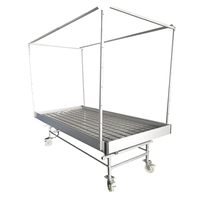 Bancs roulants pour serre, système de culture hydroponique, table d'inondation en ABS avec treillis et roulettes