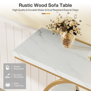 Tribesigns Tavolo Console Dorato da 105 cm, Tavolo Industriale a 4 Ripiani per Divano, Tavolo da Ingresso con Base Circolare per <span class=keywords><strong>Soggiorno</strong></span>, Corridoio, Foyer - Product Image 4