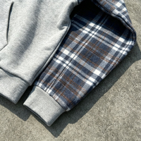 Suéter de Invierno Personalizado de Alta Calidad, Diseño a Cuadros, Corte Cuadrado, 400 Gsm, con Cierre, Estilo Oversize, Bordado para Hombre