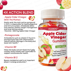 Bonbons gélifiés au vinaigre de <span class=keywords><strong>cidre</strong></span> de pomme personnalisés, détoxifiant, brûle-graisses, saveur fruitée, faible teneur en sucre, vitamines ACV pour la perte de poids - Product Image 5