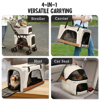 Grand Poussette d'Escalade pour Chats Jumeaux, 360 Poussettes de Couche de Vue, Chariot à 4 Roues, Poussette pour Chat pour Grand Petit Chien