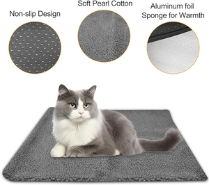 自動加熱犬用パッド冬用電気なし猫用加熱マット新しいペット睡眠と遊び機洗えるソフトマット - Product Image 2