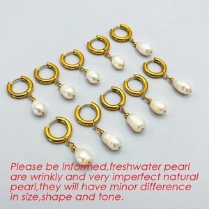 EManco-<span class=keywords><strong>Pendientes</strong></span> <span class=keywords><strong>de</strong></span> Acero Inoxidable Chapado en <span class=keywords><strong>Oro</strong></span> para Mujer, Joyería Fina, Colgante <span class=keywords><strong>de</strong></span> Perla <span class=keywords><strong>de</strong></span> Agua Dulce - Product Image 6