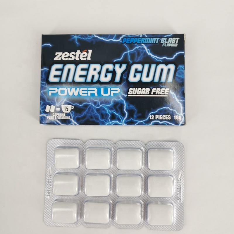 Chewing gum contenente caffeina e taurina energia chewing gum energia senza zucchero xilitolo gomma da masticare