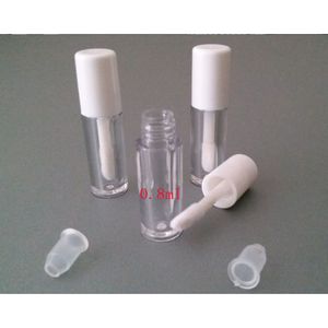Lip Gloss <b>Tube</b> 0.8ml <b>Plastic</b> Transparent Round Black Cap Cosmetic Packaging Empty <b>Tube</b> For Lip Balm Liquid Lipstick - Product Image 2