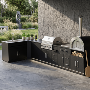 Parrilla de barbacoa de cocina al aire libre de acero inoxidable 304 de lujo personalizada Isla de cocina de alta calidad con electrodomésticos de cocina al aire libre y fregadero - Product Image 2