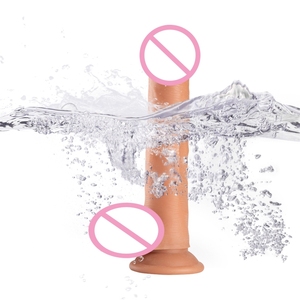 Daging hitam 7 inci coklat terasa asli karet plastik PVC tanpa tali mainan seks dewasa Dildo <span class=keywords><strong>Penis</strong></span> untuk wanita - Product Image 5