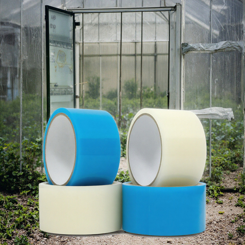 Acrylic Single Sided PE Film Transparent Window Outdoor Waterproof Weather Sealing Tape Greenhouse Repair Water Activated