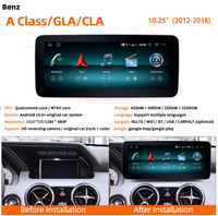 Écran 10,25 pouces IPS, CarPlay sans fil, Android Auto, WiFi, autoradio MP5 pour Mercedes Benz Classe GLC CLA