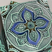 Carrelage mural et de sol en céramique 3D personnalisé en usine, 152*152mm, en porcelaine émaillée, fait à la main, art mural extérieur, hôtel, jardin, art déco 3D