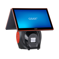 Sistema POS de Pantalla Táctil Doble de 15.6 Pulgadas, Todo en Uno, con Windows 10, Caja Registradora para Supermercado, Venta al Por Mayor