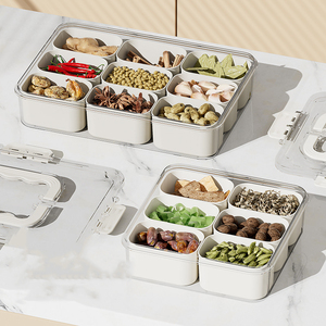 Vente flash - Plateau de service multifonctionnel à 6/9 compartiments, de qualité alimentaire, avec poignée, boîte à collation portable - Product Image 3