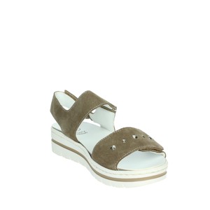 Valentina sandali con tacco a punta aperta in Taupe con fodera in vera pelle traspirante comode zeppe estive con plateau - Product Image 5