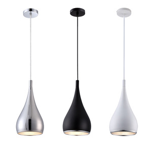 Modern Pendant <b>Light</b> Led E26 Single Head Chrome Black White For Home Office Bedroom Ceiling Lamp - Product Image 1