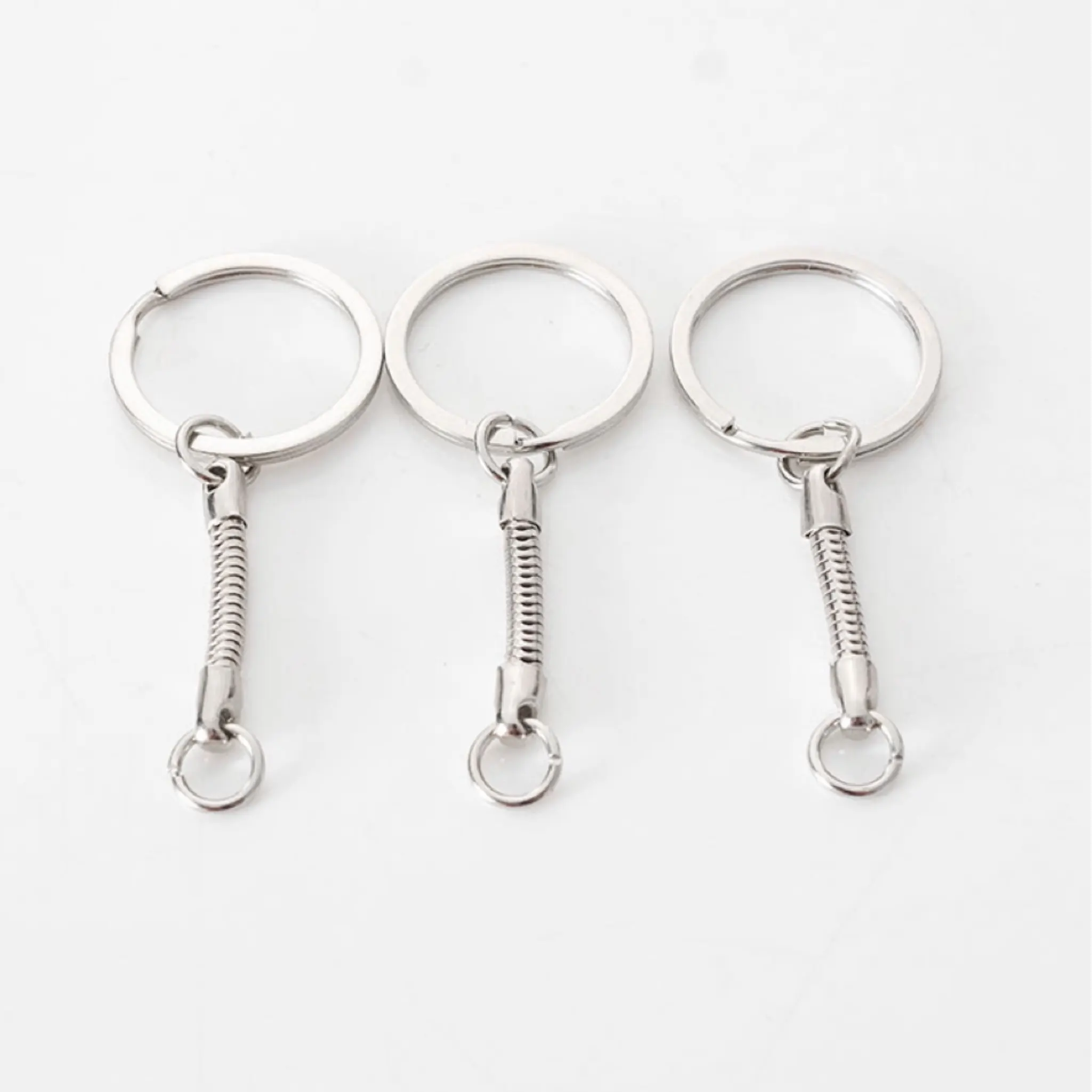 Metal Snake-Bone Link Chain Keychain Flat Split Key Ring Keychain Holders Drop-Proof U Disk DIY Accessories Jewelry Findings