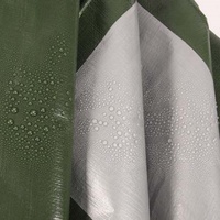 Bâche en tissu brocart 120 GSM imperméable 3m x 3m verte anti-UV/résistante aux déchirures avec œillets renforcés pour voiture, piscine, caravane