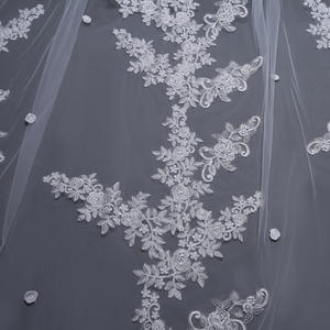 3 metri avorio cattedrale veli da sposa bordo pizzo lungo velo da sposa con pettine accessori da sposa sposa <span class=keywords><strong>Veu</strong></span> velo da sposa - Product Image 4