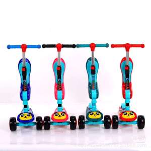 Children Scooter <b>Three</b> Wheel Adjustable With Lights For Ages 1-8 Years Color Mix - Product Image 5