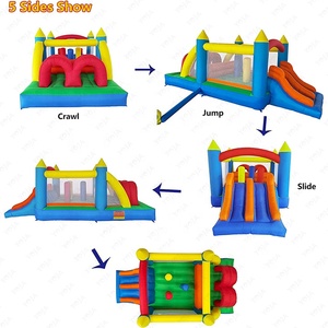 Castello Gonfiabile per Bambini con Doppio Scivolo da Corsa, Tunnel, Ostacoli da Arrampicata e Area Salto - Materiale PVC, Età 1-10 Anni - In Offerta - Product Image 5