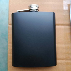 Petaca negra de acero inoxidable de viaje 6oz 7oz 8oz al por mayor con parte superior negra Petaca negra mate de 6oz con tapa negra - Product Image 6