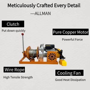 ALLMAN - Cabrestante <span class=keywords><strong>El</strong></span>éctrico Portátil de Motor Puro de 500kg-1000kg, 220V 50HZ 1P/3 Fases, con Embrague, para Mini Grúa de Exterior - Product Image 1