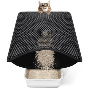 Eco-Friendly Double Layer Colored EVA Non-Slip Sand Trapping Tray Mat Waterproof Stocked Unscented <b>Cat</b> Litter <b>Box</b> Mat Pet - Product Image 1