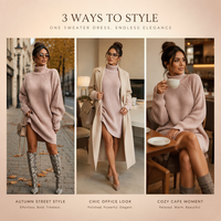 Pull tricoté automne-hiver, ample et oversize, style robe midi, manches raglan, col rond, décontracté, doux, respirant, manches longues