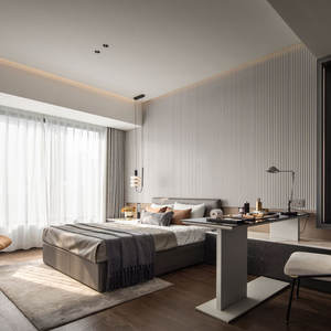 Orangefurn, modelo 3D, diseño llave en mano, ático, dormitorio y sala de estar, solución de muebles para villas, uso doméstico general - Product Image 4