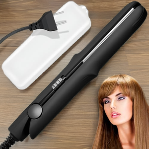 <span class=keywords><strong>Retoo</strong></span> Mini Reise-Haarglätter Schwarz Kompakt Keramikplatten Schnelle Aufheizung Langes Kabel Glättet Locken Tragbar - Product Image 2